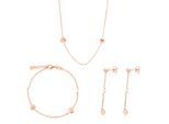 Orphelia 'Nahara' Damen 925er Sterling Silber Set: Kette + Armband + Ohrringe - Rose SET-7378