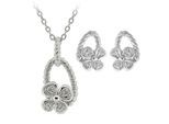 Orphelia Dames 925 Sterling Zilveren Set: Ketting-Hanger + Oorbellen - Zilver SET-6020