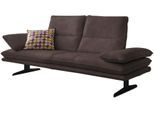 2-Sitzer W.SCHILLIG "broadway, Designsofa mit tollem Sitzkomfort, Breite 216cm", braun (mocca s37), B:216cm H:94cm T:96cm, Stoff S37 (100% Polyester): Luxus-Microfaser in Lederoptik, Sofas, 2-Sitzer, Sitztiefenverstellung, Kopfteil- & Seitenteilverstellung, Breite 216cm