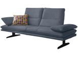2,5-Sitzer W.SCHILLIG "broadway, Designsofa mit tollem Sitzkomfort", blau (blau z69), B:236cm H:94cm T:96cm, Longlife Xtra-Leder Z69: Das feinnarbige, gedeckte Softleder Z69 besticht durch seine außergewöhnliche Weichheit im trendigen »Vintage-Look«, Hautstärke 0, 9 - 1, 1 mm, Sofas, 2 5-Sitzer, Sitztiefenverstellung, Kopfteil- & Seitenteilverstellung, Breite 236cm