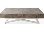 COUCHTISCH Cavetta U höhenverstellbar ausziehbar, Dunkelgrauer Chicago Beton 120-200/80/27-76 cm