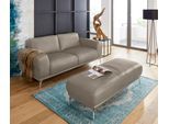 2-Sitzer W.SCHILLIG "montanaa bequem, Federkernunterfederung, elegant & edel, Breite 192cm", braun (stone z59), B:192cm H:78cm T:94cm, Longlife Xtra-Leder Z59: Glattleder mit modischer Prägung. Hautstärke 0, 9 - 1, 1 mm.;Longlife Xtra-Leder Z69: Das feinnarbige, gedeckte Softleder Z69 besticht durch seine außergewöhnliche Weichheit im trendigen »Vintage-Look«, Hautstärke 0, 9 - 1, 1 mm, Sofas, 2-S