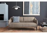 2,5-Sitzer W.SCHILLIG "sally Design-Sofa, Loungesofa, bequem, schmale Armlehnen, Breite 194cm", braun (stone z59), B:194cm H:78cm T:84cm, Longlife Xtra-Leder Z59: Glattleder mit modischer Prägung. Hautstärke 0, 9 - 1, 1 mm., Sofas, 2 5-Sitzer, mit Metall-Winkelfüßen in Schwarz pulverbeschichtet, Breite 194 cm