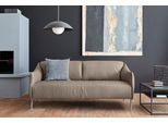 2,5-Sitzer W.SCHILLIG "sally Design-Sofa, Loungesofa, bequem, schmale Armlehnen, Breite 194cm", braun (stone z59), B:194cm H:78cm T:84cm, Longlife Xtra-Leder Z59: Glattleder mit modischer Prägung. Hautstärke 0, 9 - 1, 1 mm., Sofas, 2 5-Sitzer, mit Metallfüßen in Chrom glänzend, Breite 194 cm