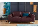 2-Sitzer W.SCHILLIG "montanaa elegant und edel, bequem, Federkernunterfederung", braun (mocca z69), B:192cm H:78cm T:94cm, Sofas, 2-Sitzer, mit Metallkufen in Chrom glänzend, Breite 192 cm