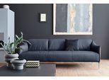 3-Sitzer W.SCHILLIG "sally Design-Sofa, Loungesofa, bequem, schmale Armlehnen, Breite 224cm", blau (blau z59), B:224cm H:78cm T:84cm, Longlife Xtra-Leder Z59: Glattleder mit modischer Prägung. Hautstärke 0, 9 - 1, 1 mm., Sofas, 3-Sitzer, mit Metallfüßen in Chrom glänzend, Breite 224 cm