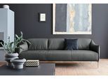 3-Sitzer W.SCHILLIG "sally Design-Sofa, Loungesofa, bequem, schmale Armlehnen, Breite 224cm", grau (graphit z59), B:224cm H:78cm T:84cm, Longlife Xtra-Leder Z59: Glattleder mit modischer Prägung. Hautstärke 0, 9 - 1, 1 mm., Sofas, 3-Sitzer, mit Metallfüßen in Chrom glänzend, Breite 224 cm