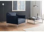 Cocktailsessel W.SCHILLIG "sally Designsessel, zeitlos und bequem, tolle Verarbeitungsdetails", blau (blau z59), B:84cm H:78cm T:84cm, Longlife Xtra-Leder Z59: Glattleder mit modischer Prägung. Hautstärke 0, 9 - 1, 1 mm., Sessel, Cocktailsessel, mit Metall-Winkelfüßen in Silber matt