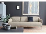 3-Sitzer W.SCHILLIG "sally Design-Sofa, Loungesofa, bequem, schmale Armlehnen, Breite 224cm", grau (eisgrau z59), B:224cm H:78cm T:84cm, Longlife Xtra-Leder Z59: Glattleder mit modischer Prägung. Hautstärke 0, 9 - 1, 1 mm., Sofas, 3-Sitzer, mit Metallfüßen in Silber matt, Breite 224 cm