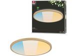PAULMANN LED Panel "Atria Shine 3000K IP44 White Select rund", braun (holzfarben), 1, Ø 39,8cm H: 3,5cm, 1 Stk., Leuchten, Farbwechsler, Farbsteuerung, LED Panel