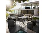 Ambia Garden Dining-Loungeset, Anthrazit, Metall, Kunststoff, Textil, Eckteil, eckig, 232x176 cm, Loungemöbel, Gartenlounge-Sets