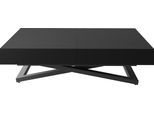 COUCHTISCH Cavetta U höhenverstellbar ausziehbar, Schwarz 120-200/80/27-76 cm