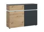Mid.you , Anthrazit, Eiche Artisan , Holzwerkstoff , 2 Fächer , 120.4x90.1x40 cm , Kleinmöbel, Kommoden, Sideboards