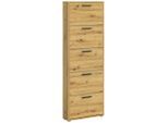 Carryhome Schuhkipper, Eiche Artisan, Kunststoff, 59x169x17 cm, Typenauswahl, stehend, Garderobe, Schuhaufbewahrung, Schuhkipper