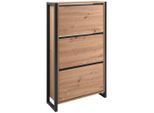 Livetastic Schuhkipper, Anthrazit, Eiche Artisan, Holzwerkstoff, 70x125x25 cm, Garderobe, Schuhaufbewahrung, Schuhkipper