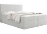 BOXBETT Terra mit Bettkasten, Boucle Grau 140/200 cm – 7-Zonen Taschenfederkern-Matratze & Komfortschaum-Topper