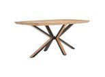 Livetastic Esstisch, Schwarz, Akazie, Holz, Metall, Akazie, vollmassiv, Holz, rechteckig, Sternfuß, 100x76x180 cm, Esszimmer, Tische, Esstische