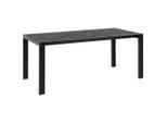 Livetastic Esstisch, Schwarz, Dunkelgrau, Metall, Keramik, rechteckig, Flachrohr, 90x75x180 cm, Esszimmer, Tische, Esstische, Esstische Keramik