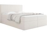 BOXBETT Terra mit Bettkasten, Boucle Creme, Weiß 120/200 cm – 7-Zonen Taschenfederkern-Matratze & Komfortschaum-Topper