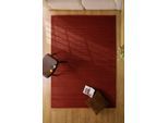 Teppich WECON HOME "Castello ONE", purpur rot, B:140cm H:7mm L:200cm, Schurwolle, Teppiche, Teppich, Schurwolle, Kurzflor mit Hoch-Tief-Effekt, Wohnzimmer, Streifenmuster