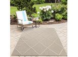 Outdoorteppich AYYILDIZ TEPPICHE "PATARA 4952", beige, B:80cm H:8mm L:150cm, Polypropylen, Teppiche, Outdoorteppich, Läufer / Pflegeleicht / Strapazierfähig / In- und Outdoor geeignet