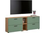 Schrank-Set HOME AFFAIRE "ENESTE, 6-teilig, in verschiedenen Farben, individuell kombinierbar", artisan eiche nachbildung, smoke grün, B:176cm H:34cm T:67cm, Spanplatte, Kastenmöbel-Sets, Stauraumelement, Kombination, Wohnkombination, Schrankwand, Lowboard
