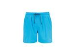 Badeshorts PUMA "PUMA SWIM MEN MID SHORTS 1P", Herren, Gr. M, N-Gr, blau (light blau), Web, Obermaterial: 100% Polyester, Badehosen Badeshorts, High-Tech Reißverschluss an der Gesäßtasche, Seitentaschen