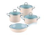 Riess , Beige , Glas , 16 cm,20 cm , 2 l,4 l,2 l , rund , 28.5x24x48.5 cm , rostfrei, hitzebeständig, geschmacksneutral,backofengeeignet , Kochen & Essen, Töpfe, Kochtopfsets