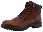 Schnürboots MUSTANG SHOES "Marcas", Herren, Gr. 44, braun, Lederimitat, used, Basic, Schuhe Schnürboots, Business Stiefel, Boots mit Textilfutter