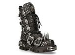 New Rock Gothic-Stiefel mit Nieten aus schwarzem Leder-1535-S1