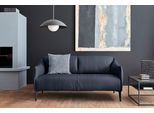 2,5-Sitzer W.SCHILLIG "sally Designsofa, Loungesofa, bequem, schmale Armlehnen, Breite 174cm", blau (blau z59), B:174cm H:78cm T:84cm, Longlife Xtra-Leder Z59: Glattleder mit modischer Prägung. Hautstärke 0, 9 - 1, 1 mm., Sofas, mit Metall-Winkelfüßen in Schwarz pulverbeschichtet, Breite 174 cm