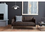 2-Sitzer W.SCHILLIG "sally Designsofa, Loungesofa, bequem, schmale Armlehnen, Breite 154cm", braun (braun z59), B:154cm H:78cm T:84cm, Longlife Xtra-Leder Z59: Glattleder mit modischer Prägung. Hautstärke 0, 9 - 1, 1 mm., Sofas, 2-Sitzer, mit Metall-Winkelfüßen in Chrom glänzend, Breite 154 cm