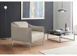 Cocktailsessel W.SCHILLIG "sally Designsessel, Loungesessel, bequem, tolle Verarbeitungsdetails", grau (eisgrau z59), B:84cm H:78cm T:84cm, Longlife Xtra-Leder Z59: Glattleder mit modischer Prägung. Hautstärke 0, 9 - 1, 1 mm., Sessel, Cocktailsessel, mit Metallfüßen in Chrom glänzend
