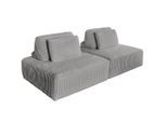 MODULSOFA WIOLO SOFT 2 MODULE 2 KISSEN Grau Cord