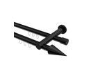 GARDINENSTANGE INNENLAUF Platon Savio 400 cm (geteilt in 2 x 200 cm), 2-läufig, 20 mm Ø Schwarz