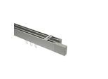 GARDINENSTANGE INNENLAUF Smartline Lox 400 cm (geteilt in 2 x 200 cm), 2-läufig, 14x35 mm Edelstahl-Optik