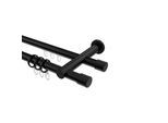 GARDINENSTANGE RUNDROHR-INNENLAUF Platon Santo 200 cm, 2-läufig, 20 mm Ø Schwarz