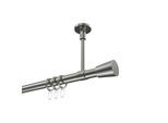 GARDINENSTANGE Sonette Sitra 480 cm (geteilt in 3 x 160 cm), 1-läufig, 20 mm Ø Edelstahl-Optik