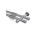 GARDINENSTANGE Prestige Santo 600 cm (geteilt in 3 x 200 cm), 2-läufig, 20 mm Ø Chrom