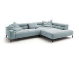 ECKSOFA DELIA Hellblau Cord