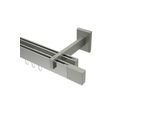 GARDINENSTANGE INNENLAUF Smartline Lox 240 cm (geteilt in 2 x 120 cm), 2-läufig, 14x35 mm Edelstahl-Optik