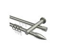 GARDINENSTANGE RUNDROHR-INNENLAUF Platon Samanto 100 cm, 2-läufig, 20 mm Ø Edelstahl-Optik
