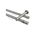 GARDINENSTANGE INNENLAUF Platon Zoena 360 cm (geteilt in 2 x 180 cm), 2-läufig, 20 mm Ø Edelstahl-Optik