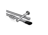 GARDINENSTANGE RUNDROHR-INNENLAUF Prestige Verano 360 cm (geteilt in 2 x 180 cm), 2-läufig, 20 mm Ø Chrom