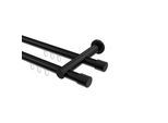 GARDINENSTANGE INNENLAUF Platon Santo 540 cm (geteilt in 3 x 180 cm), 2-läufig, 20 mm Ø Schwarz
