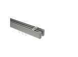 GARDINENSTANGE INNENLAUF Smartline Paxo 360 cm (geteilt in 2 x 180 cm), 2-läufig, 14x35 mm Edelstahl-Optik