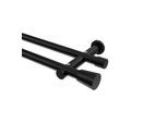 GARDINENSTANGE Platon Sitra 240 cm (geteilt in 2 x 120 cm), 2-läufig (ohne Ringe), 20 mm Ø Schwarz