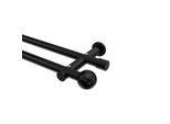 GARDINENSTANGE Platon Luino 180 cm, 2-läufig (ohne Ringe), 20 mm Ø Schwarz