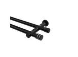 GARDINENSTANGE Platon Estana 280 cm (geteilt in 2 x 140 cm), 2-läufig (ohne Ringe), 20 mm Ø Schwarz