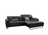 ECKSOFA MIT SITZTIEFENVERSTELLUNG YORK Granit Leder Relaxfunktion